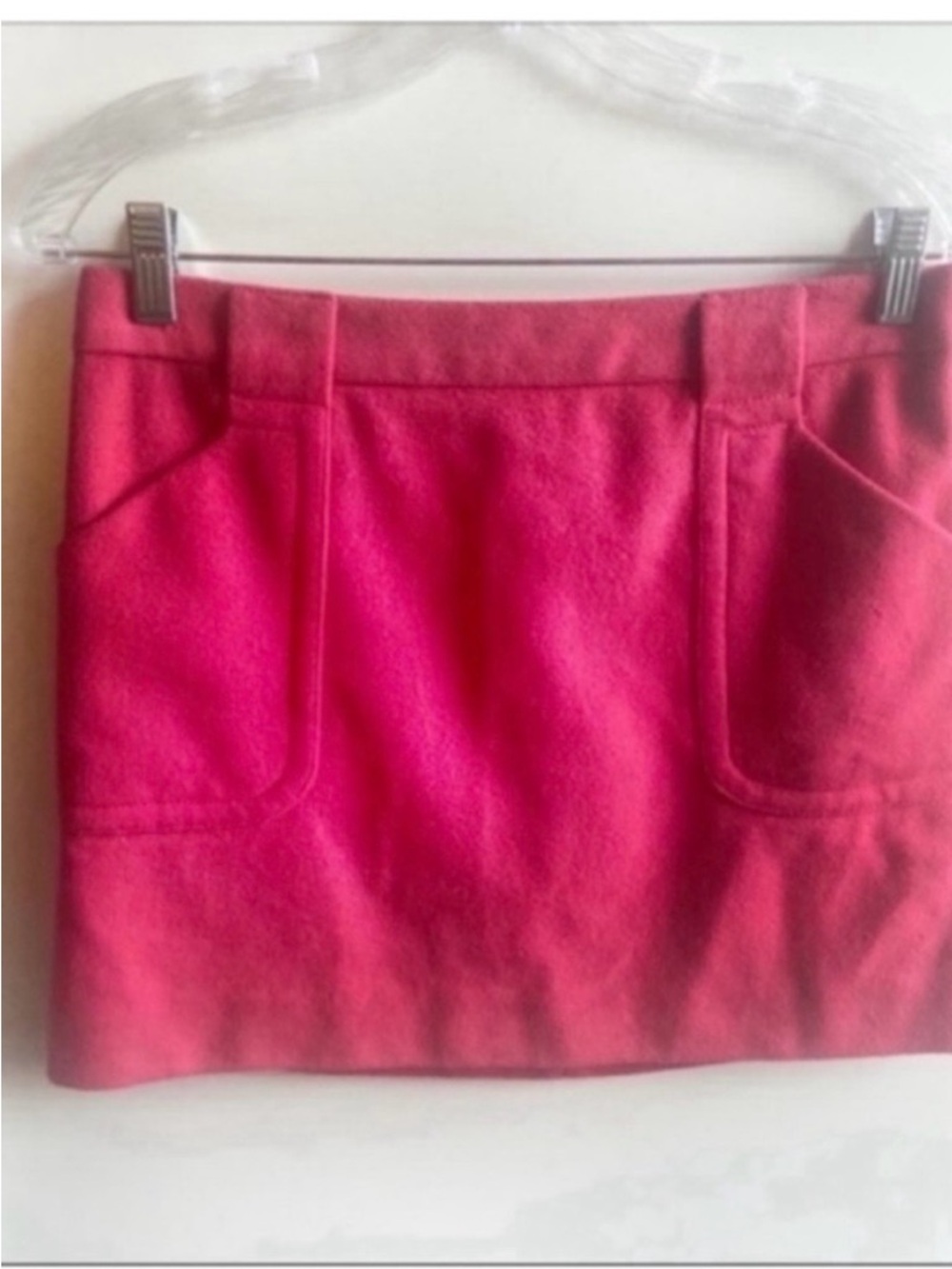 J. Crew skirt red felted wool mini pink zipper